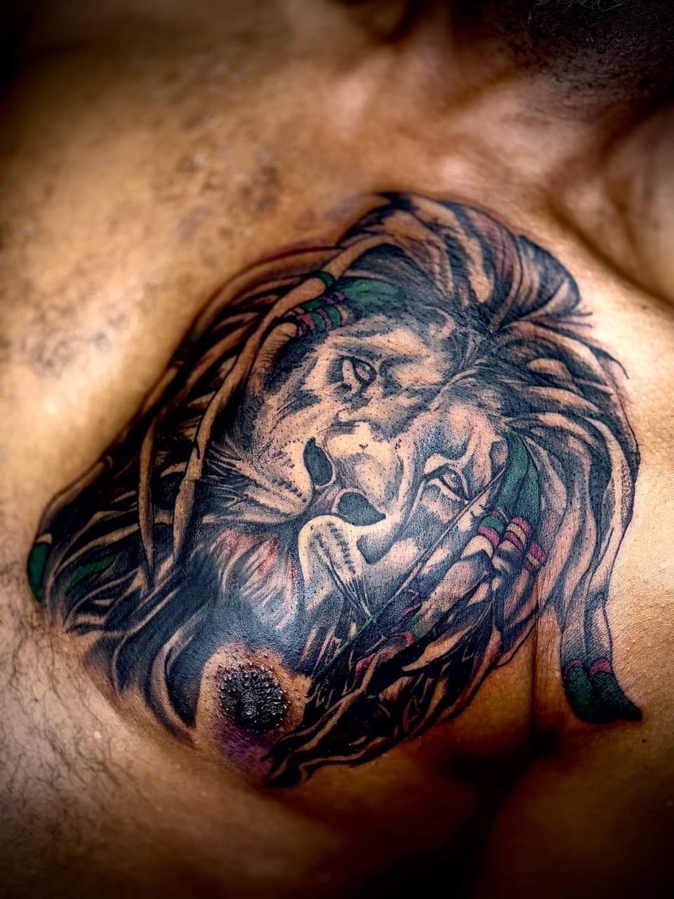 Black & Grey + Realism lion tattoo on Shoulder Blade by Arttrigga on TattMe