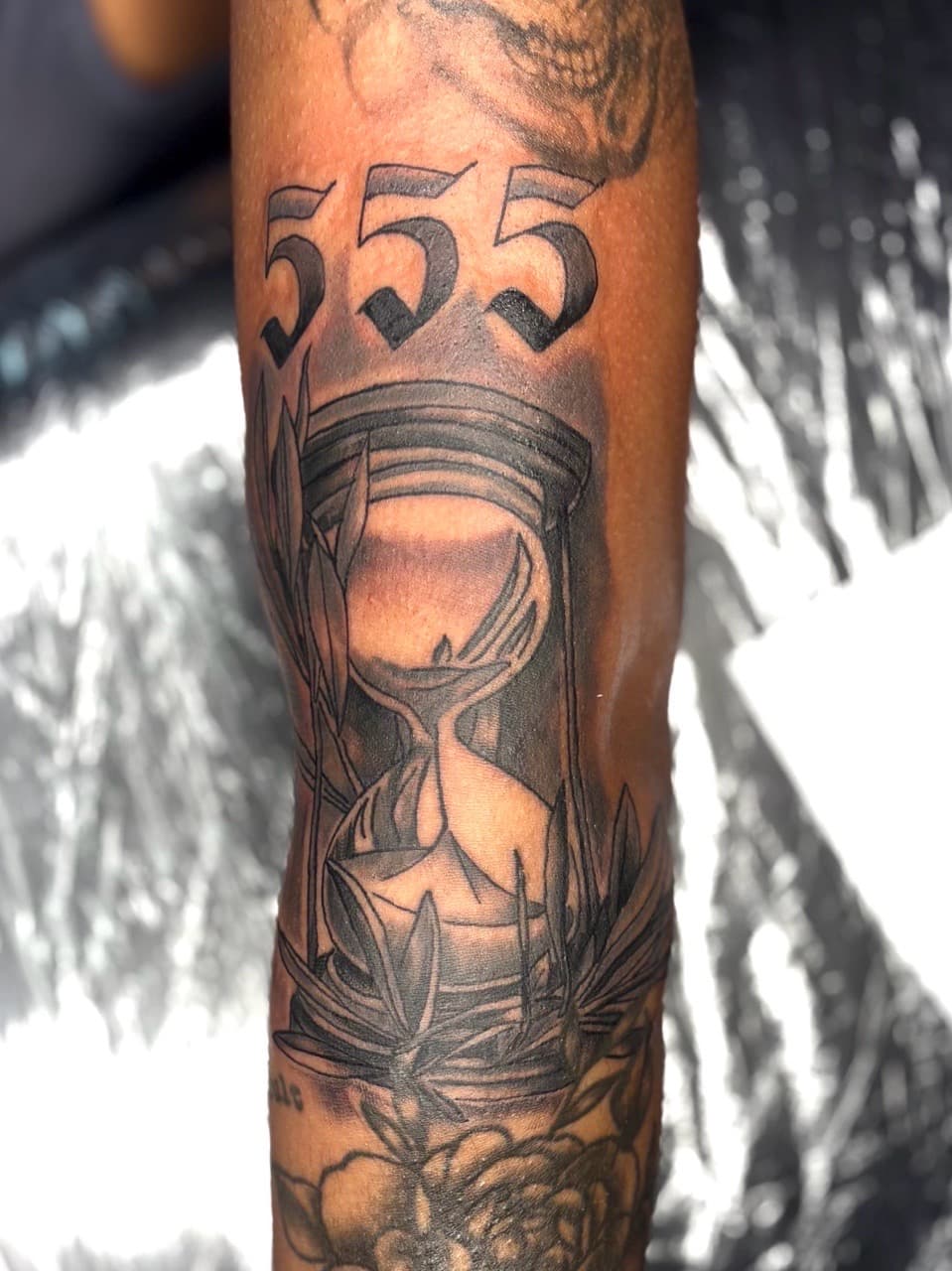 Black & Grey + Lettering hourglass tattoo on Forearm by Arttrigga on TattMe