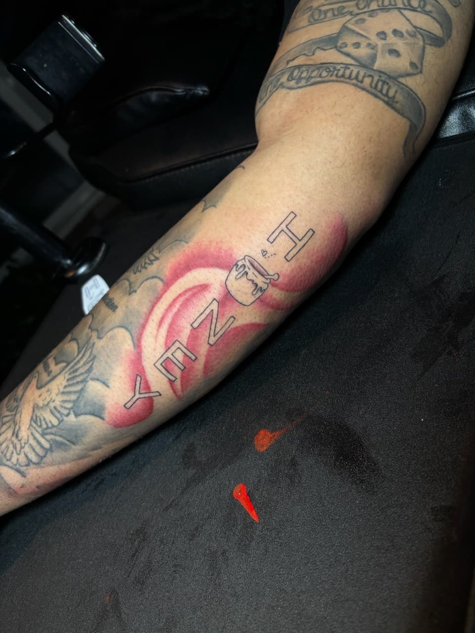 Fine Line + Lettering honey tattoo on Forearm by inkedbyshyllc on TattMe