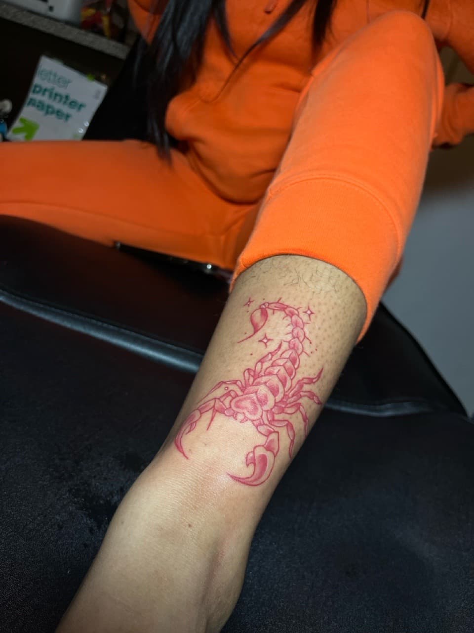 Fine Line + Color scorpion tattoo on Forearm by inkedbyshyllc on TattMe