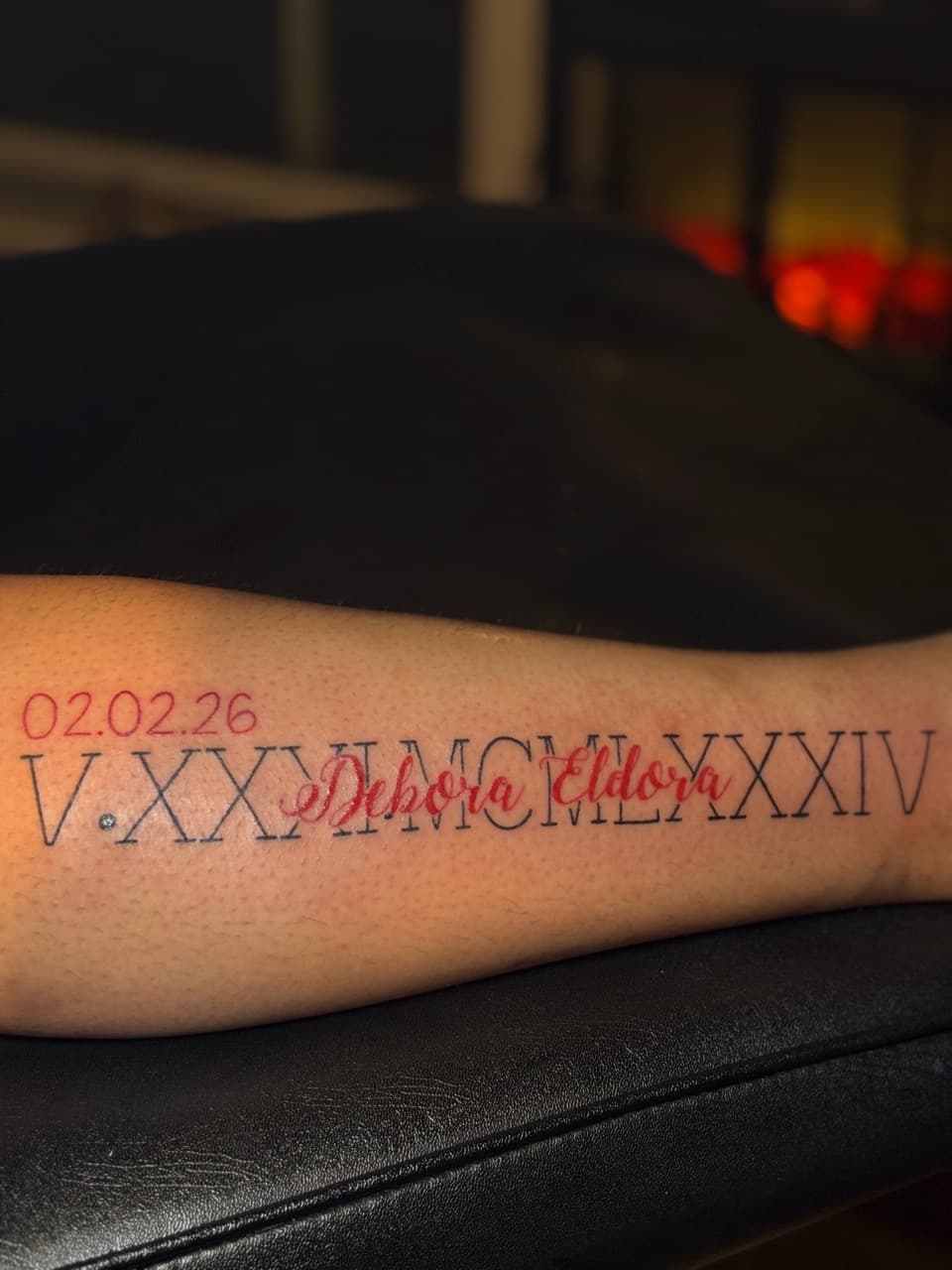 Lettering + Script numbers tattoo on Forearm by inkedbyshyllc on TattMe