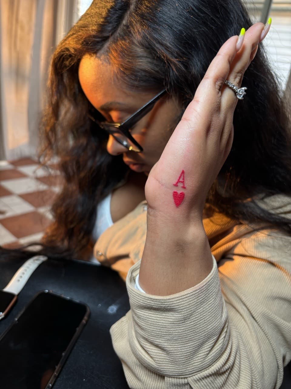Fine Line + Minimalist ace tattoo on Wrist by inkedbyshyllc on TattMe