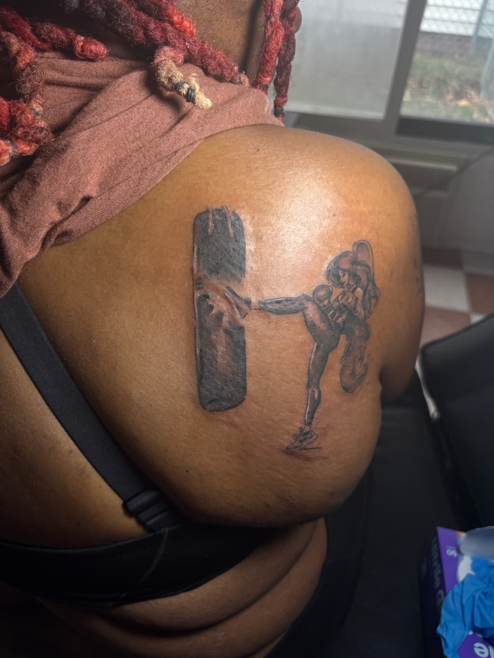 Black & Grey + Illustrative surfer tattoo on Shoulder Blade by inkedbyshyllc on TattMe