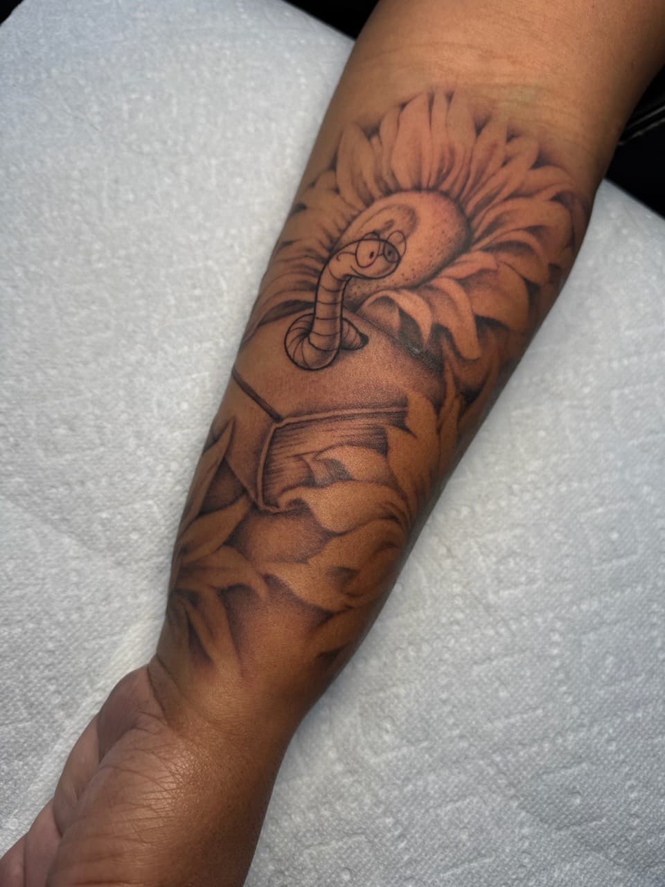 Cartoon + Illustrative worm tattoo on Forearm by Ink_by_Noble on TattMe