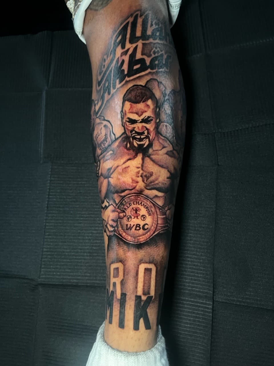 Black & Grey + Realism boxer tattoo on Calf by Ink_by_Noble on TattMe
