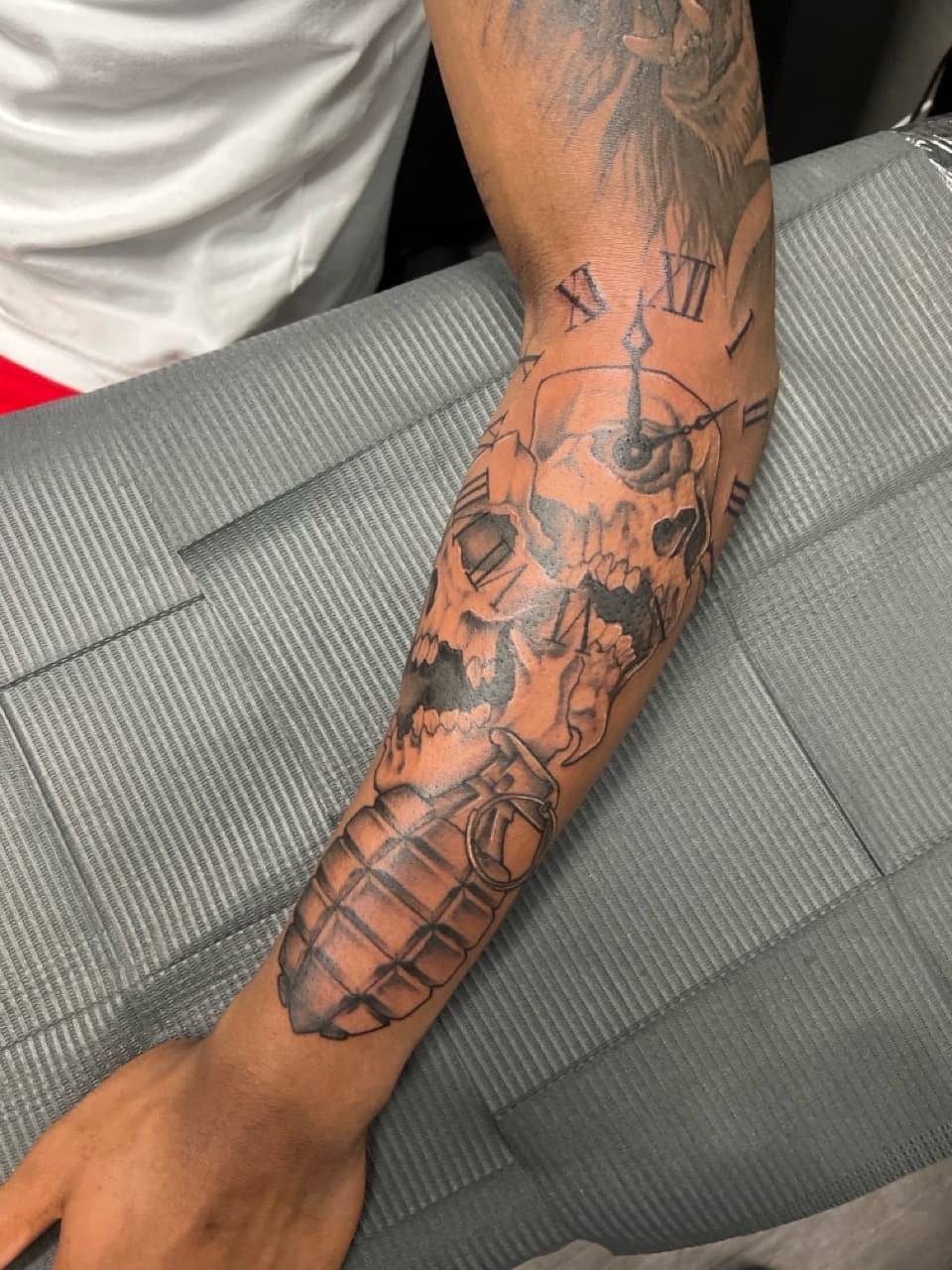 Black & Grey + Illustrative skull tattoo on Forearm by Ink_by_Noble on TattMe