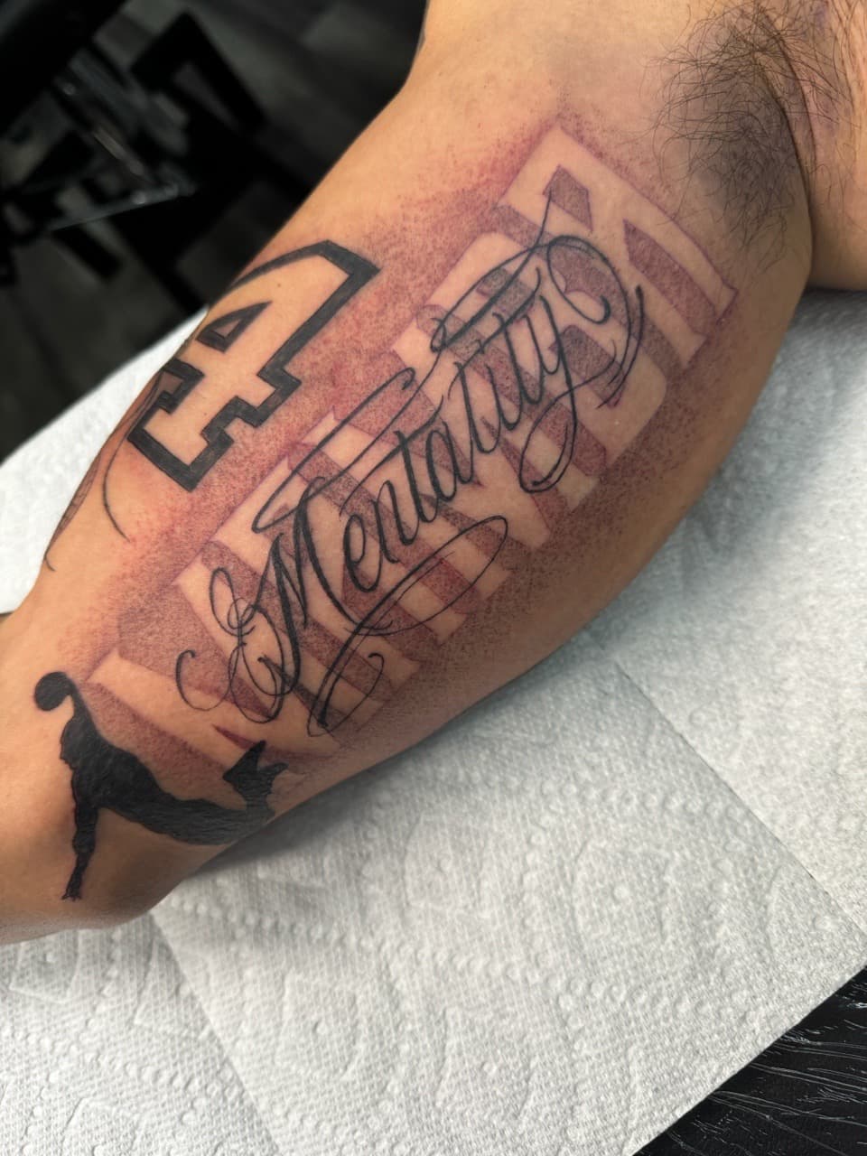 Lettering + Script mentality tattoo on Forearm by Ink_by_Noble on TattMe