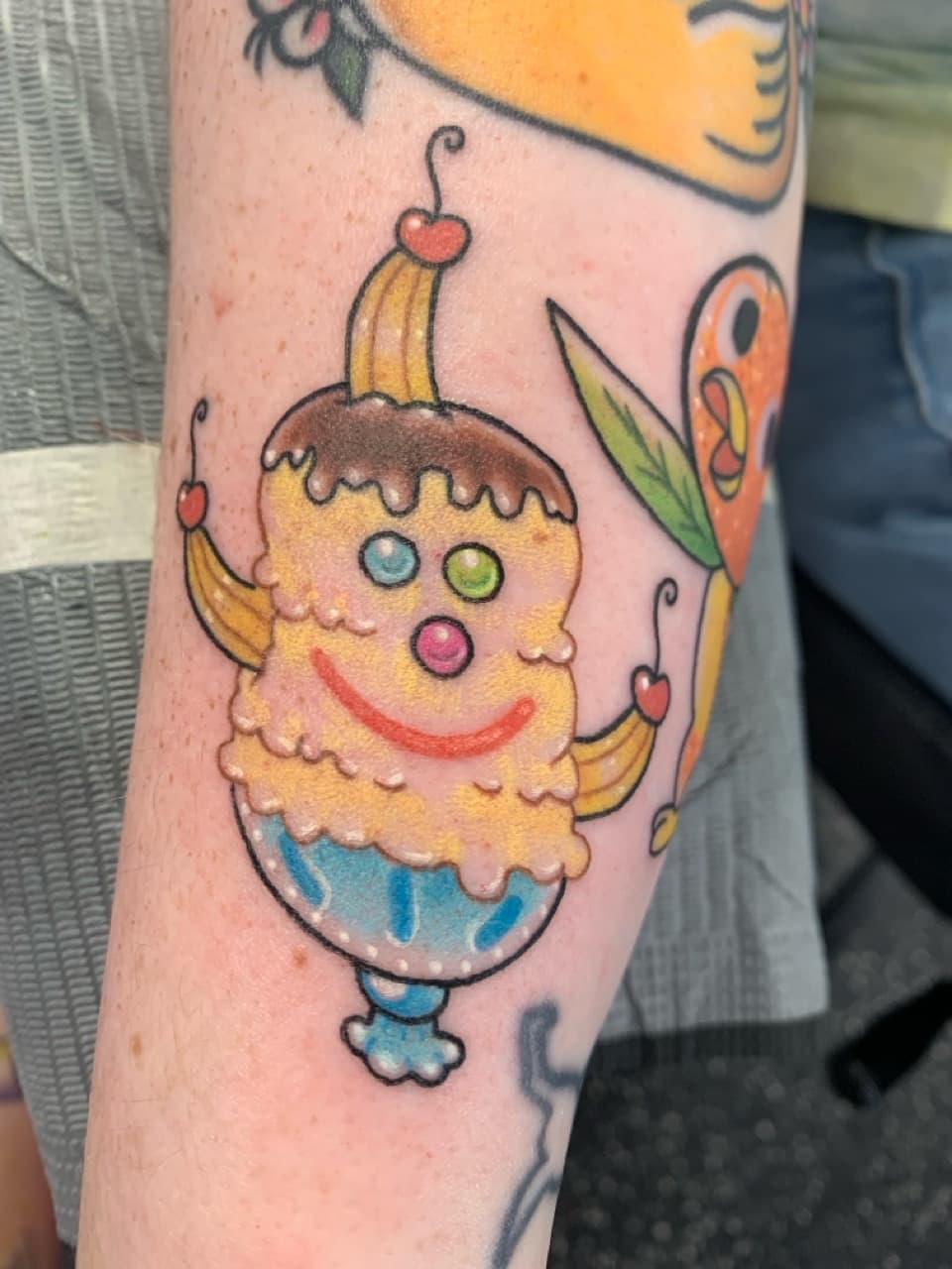 Cartoon + New School ice cream tattoo on Forearm by Mads_TwoTone_Roy on TattMe