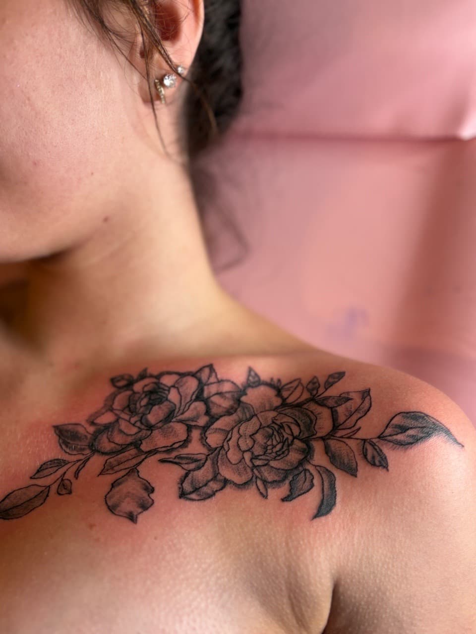 Floral + Black & Grey flowers tattoo on Shoulder by Tattoos_Wit_ZaZa on TattMe