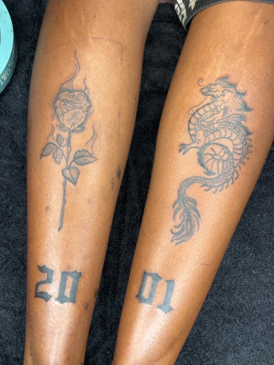 Black & Grey + Japanese rose tattoo on Calf by Tattoos_Wit_ZaZa on TattMe