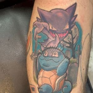 New School + Color pokemon tattoo on Calf by Bakerboyink on TattMe