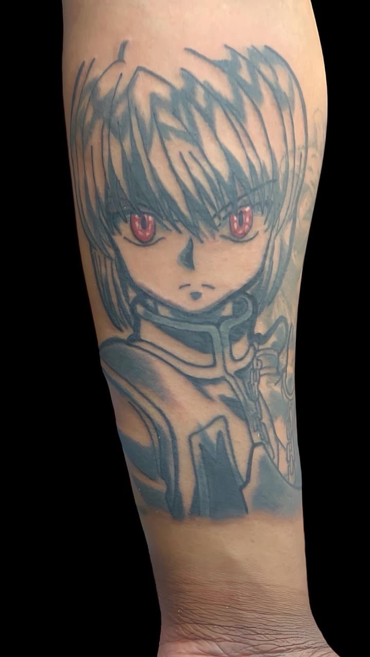 Anime + Black & Grey kurapika tattoo on Forearm by Bakerboyink on TattMe