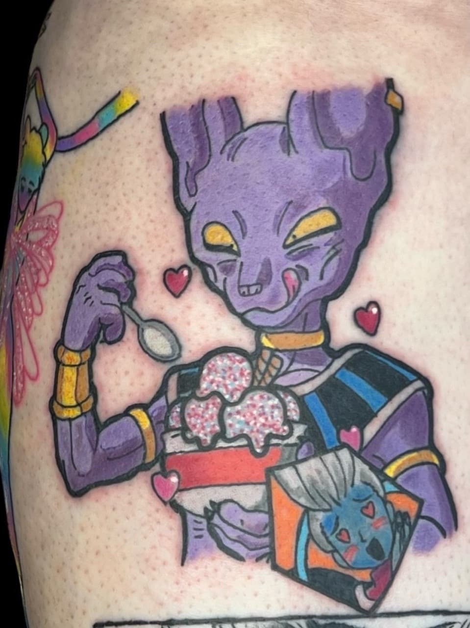 Anime + Cartoon beerus tattoo on Upper Arm by Bakerboyink on TattMe