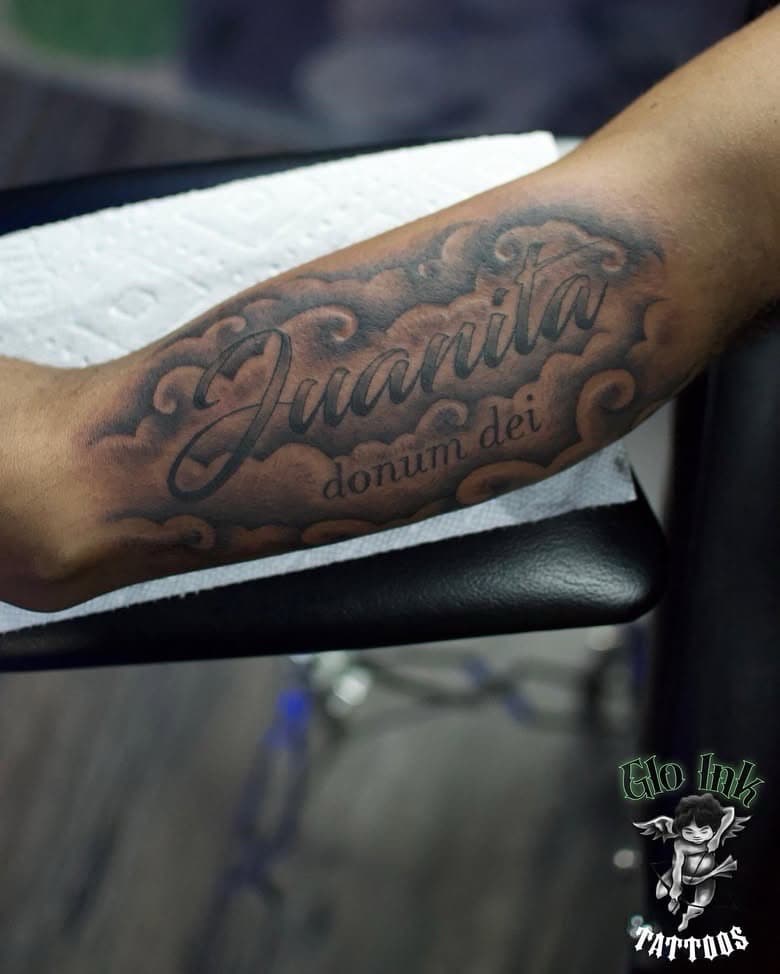 Lettering + Black & Grey name tattoo on Forearm by Global_Ink_Tattoos on TattMe