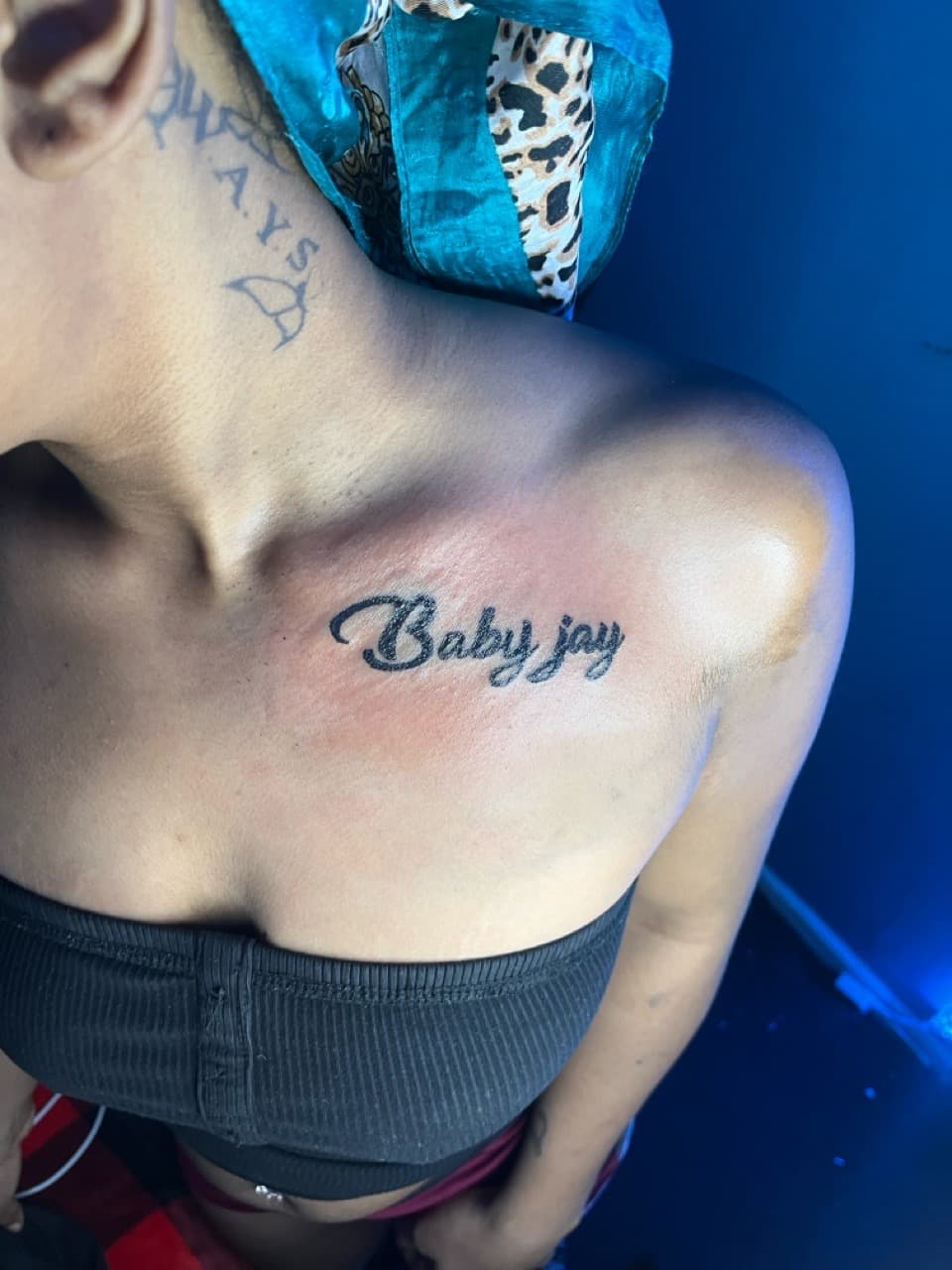 Lettering + Script name tattoo on Chest by TattedbyC3 on TattMe
