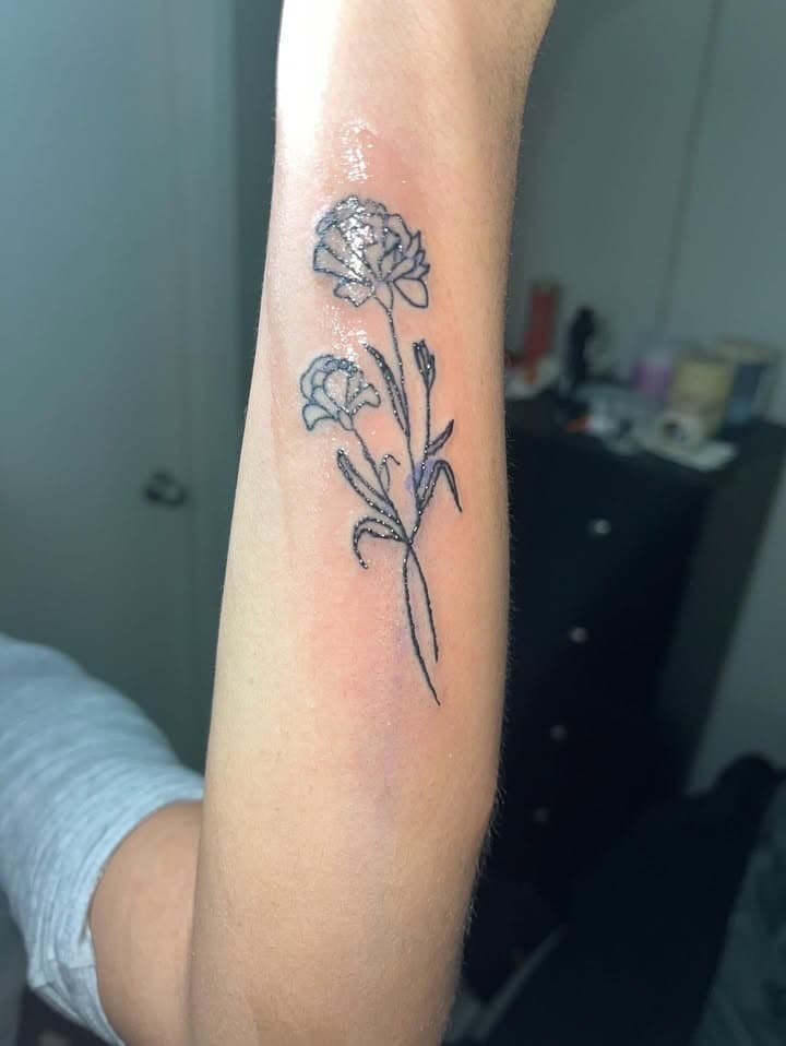 Fine Line + Minimalist flowers tattoo on Forearm by TattedbyC3 on TattMe