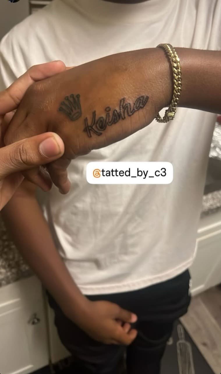 Lettering + Script crown tattoo on Hand by TattedbyC3 on TattMe