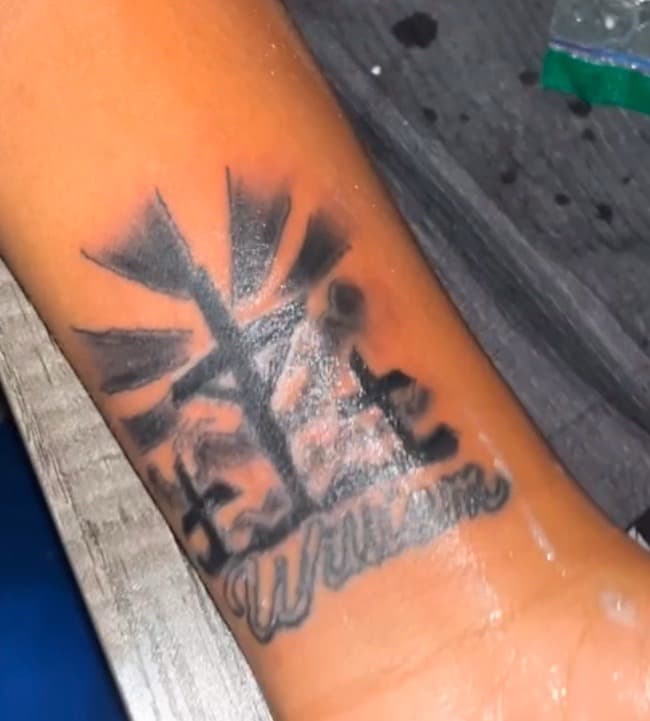 Black & Grey + Lettering crosses tattoo on Wrist by TattedbyC3 on TattMe