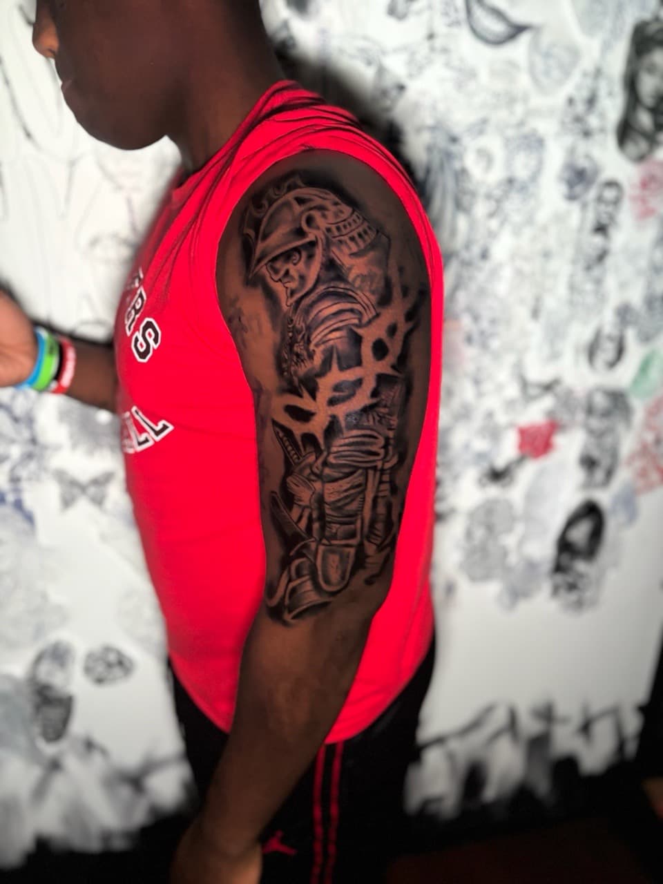 Black & Grey + Realism samurai tattoo on Upper Arm by Lottooink on TattMe