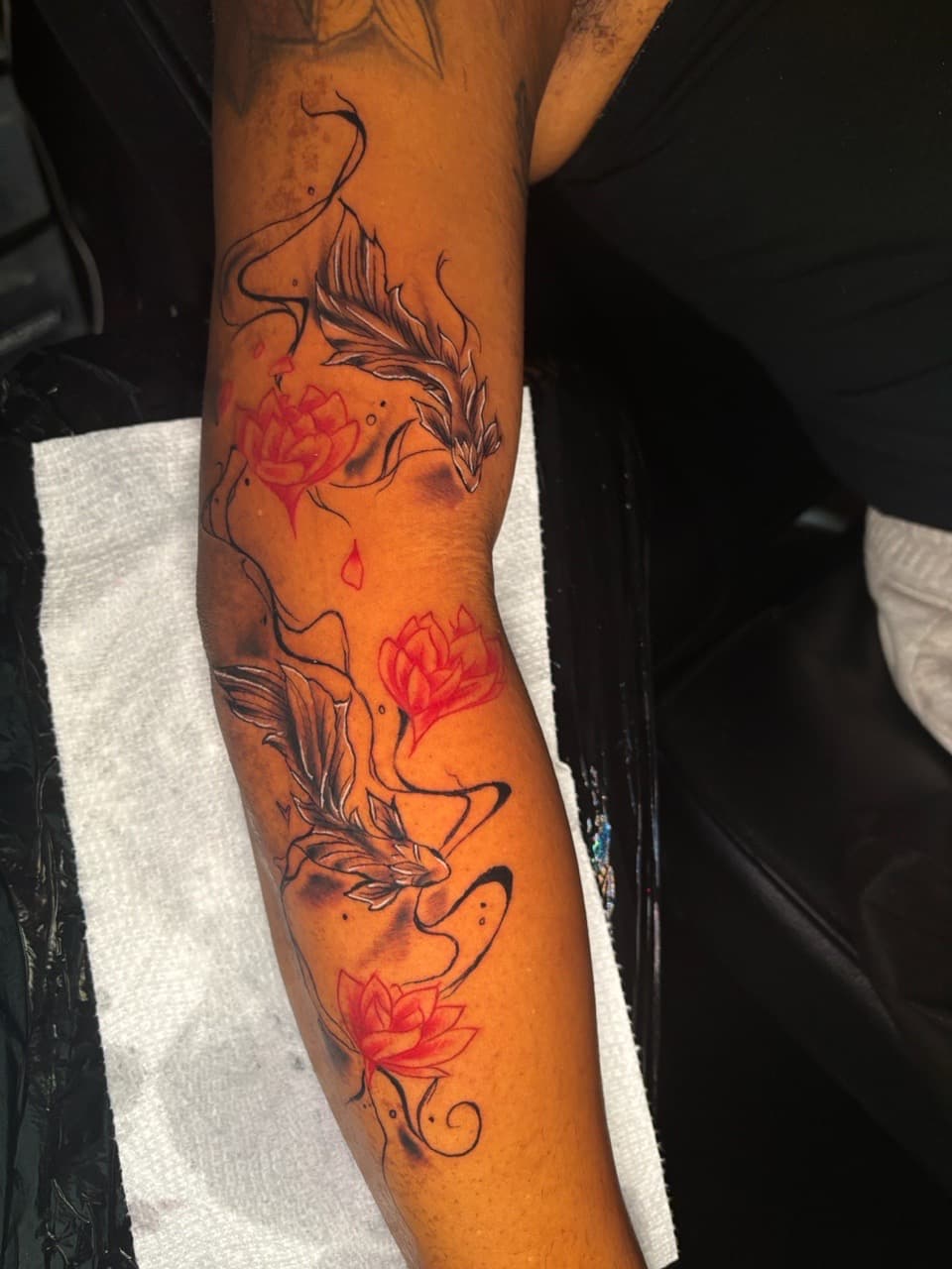 Floral + Black & Grey flowers tattoo on Forearm by Lottooink on TattMe