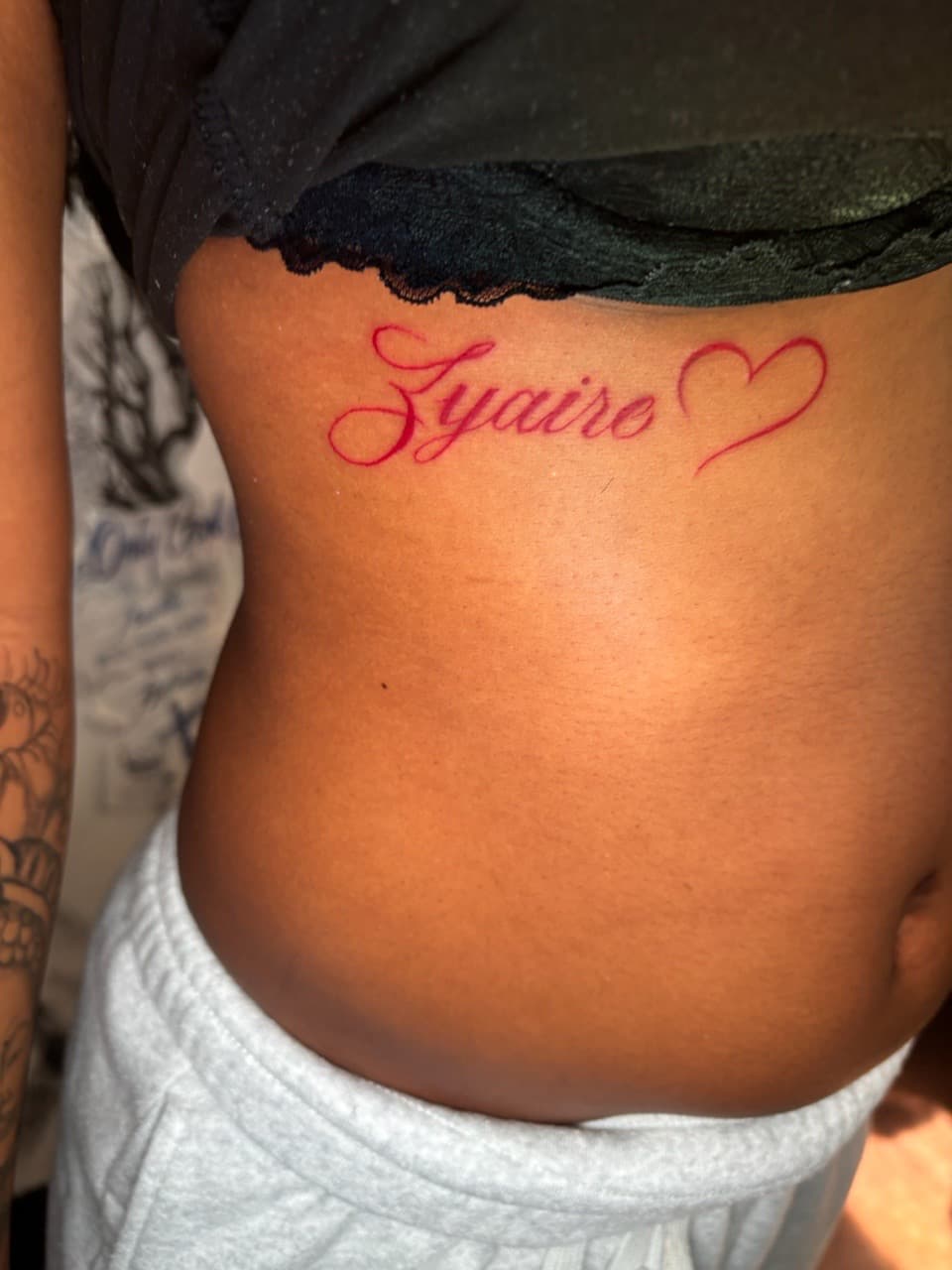 Lettering + Script name tattoo on Ribs by Lottooink on TattMe