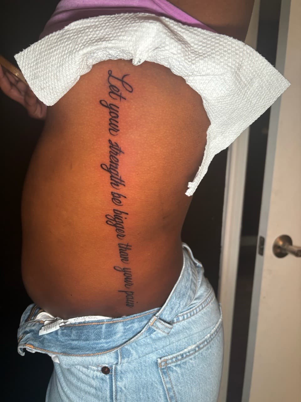 Lettering + Script quote tattoo on Ribs by Lottooink on TattMe