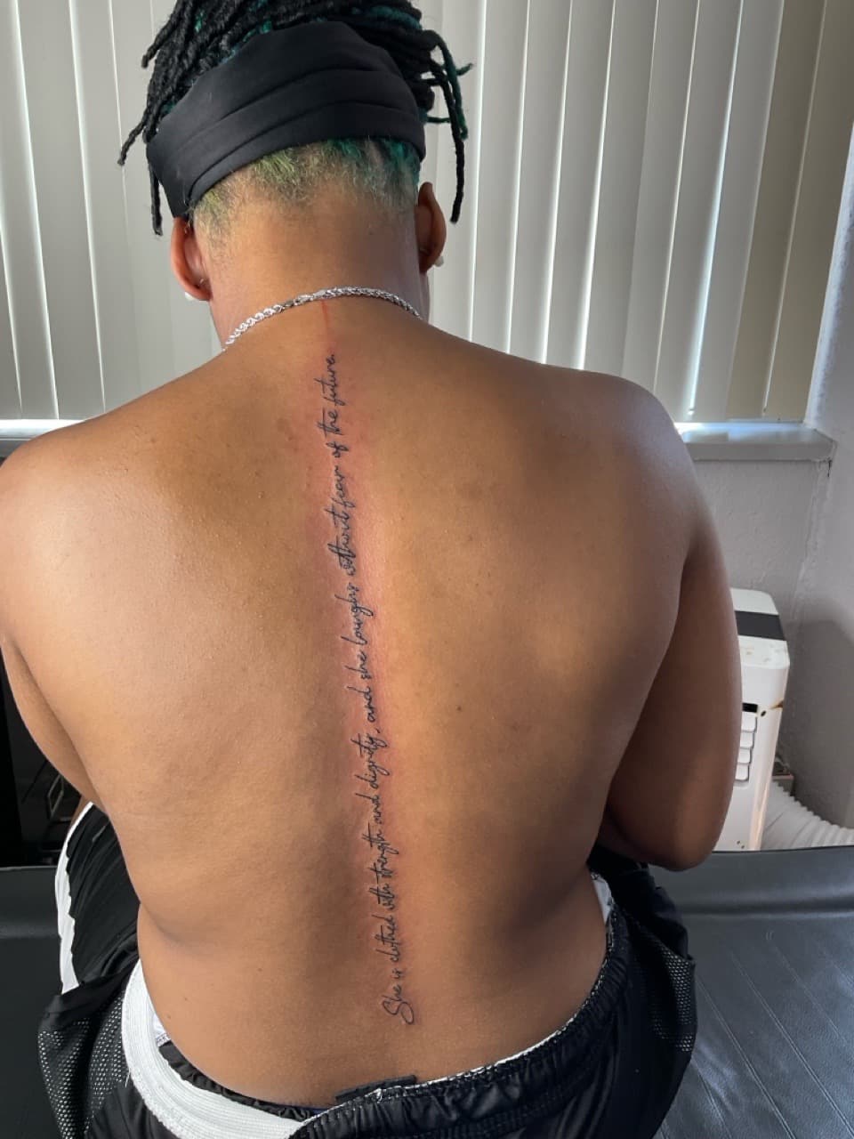 Lettering + Script quote tattoo on Spine by PIKAISSO on TattMe