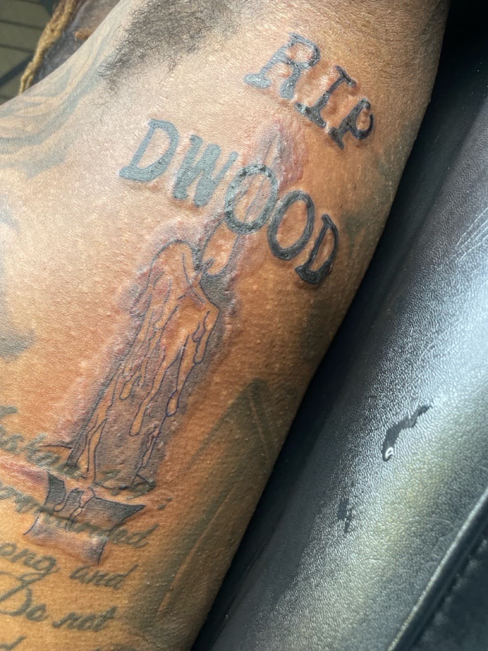Lettering + Script candle tattoo on Upper Arm by PIKAISSO on TattMe
