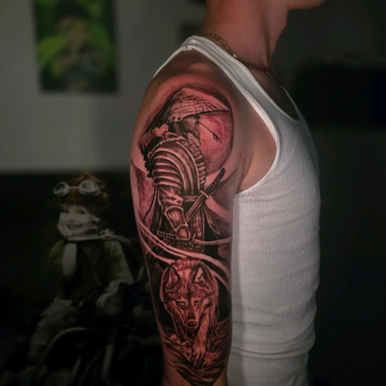 Black & Grey + Realism samurai tattoo on Upper Arm by Mars_Inko on TattMe