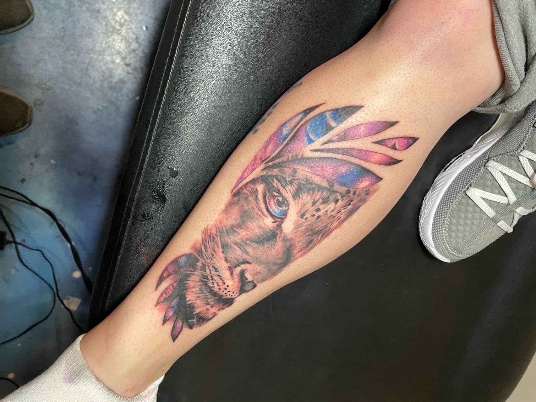 Realism + Color cat tattoo on Calf by INKK_LYFE on TattMe