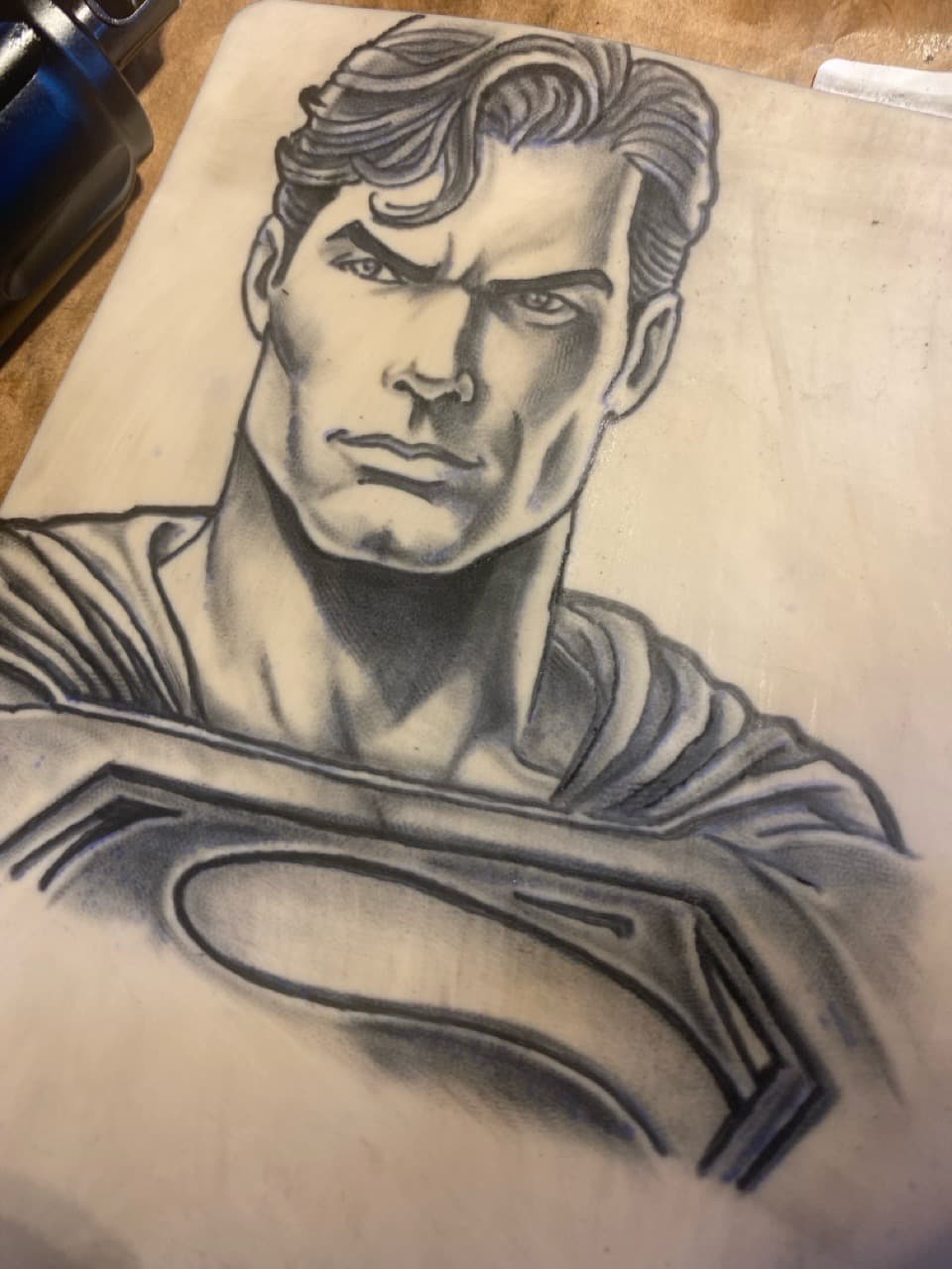 Black & Grey + Illustrative superman tattoo by ONEWAY_Ink on TattMe