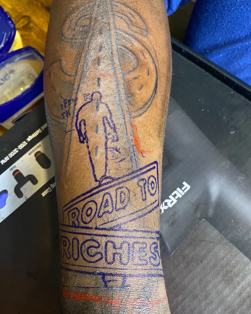 Line-work + Lettering road tattoo on Forearm by ONEWAY_Ink on TattMe