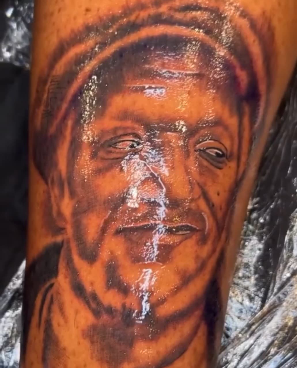 Realism + Portrait man tattoo on Upper Arm by Jay on TattMe