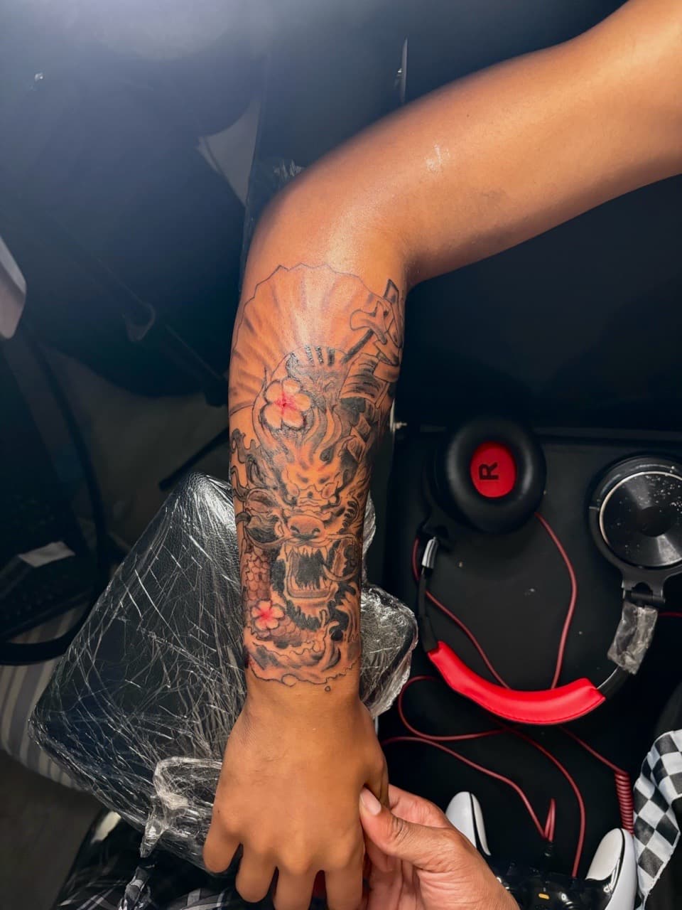 Japanese + Black & Grey dragon tattoo on Forearm by Malik_Coates on TattMe
