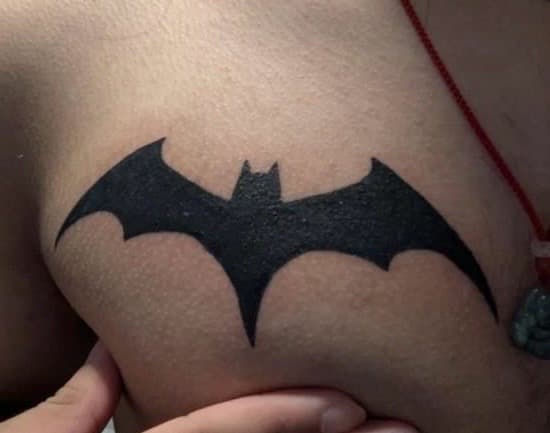 Black-work + Pop Culture batman tattoo on Upper Arm by b13nk on TattMe