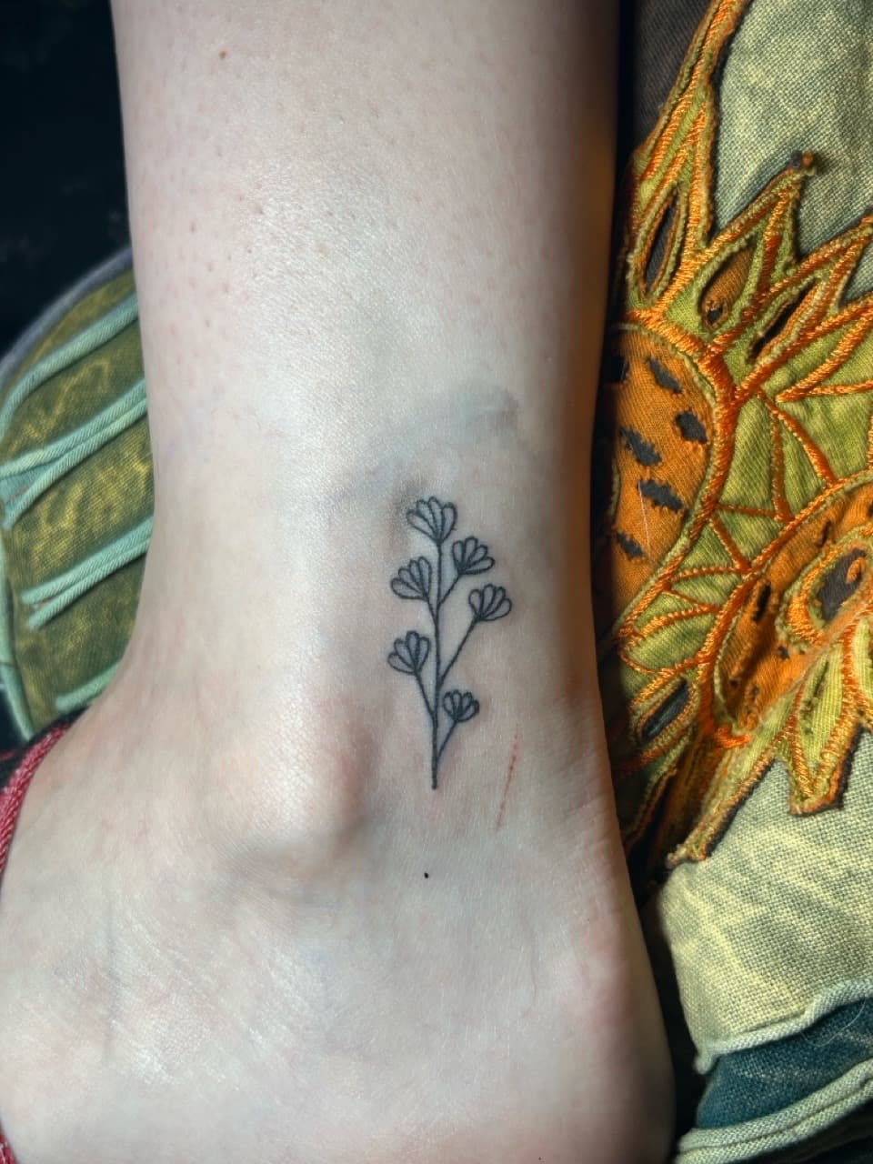 Fine Line + Minimalist flower tattoo on Ankle by b13nk on TattMe