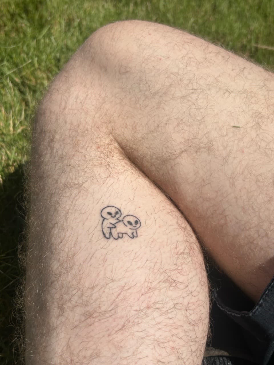 Fine Line + Minimalist aliens tattoo on Thigh by b13nk on TattMe