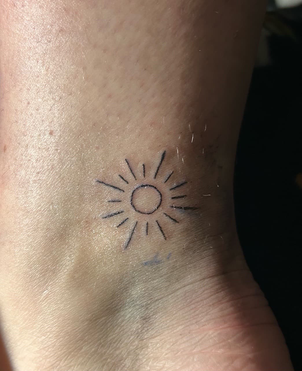 Fine Line + Minimalist sun tattoo on Wrist by b13nk on TattMe