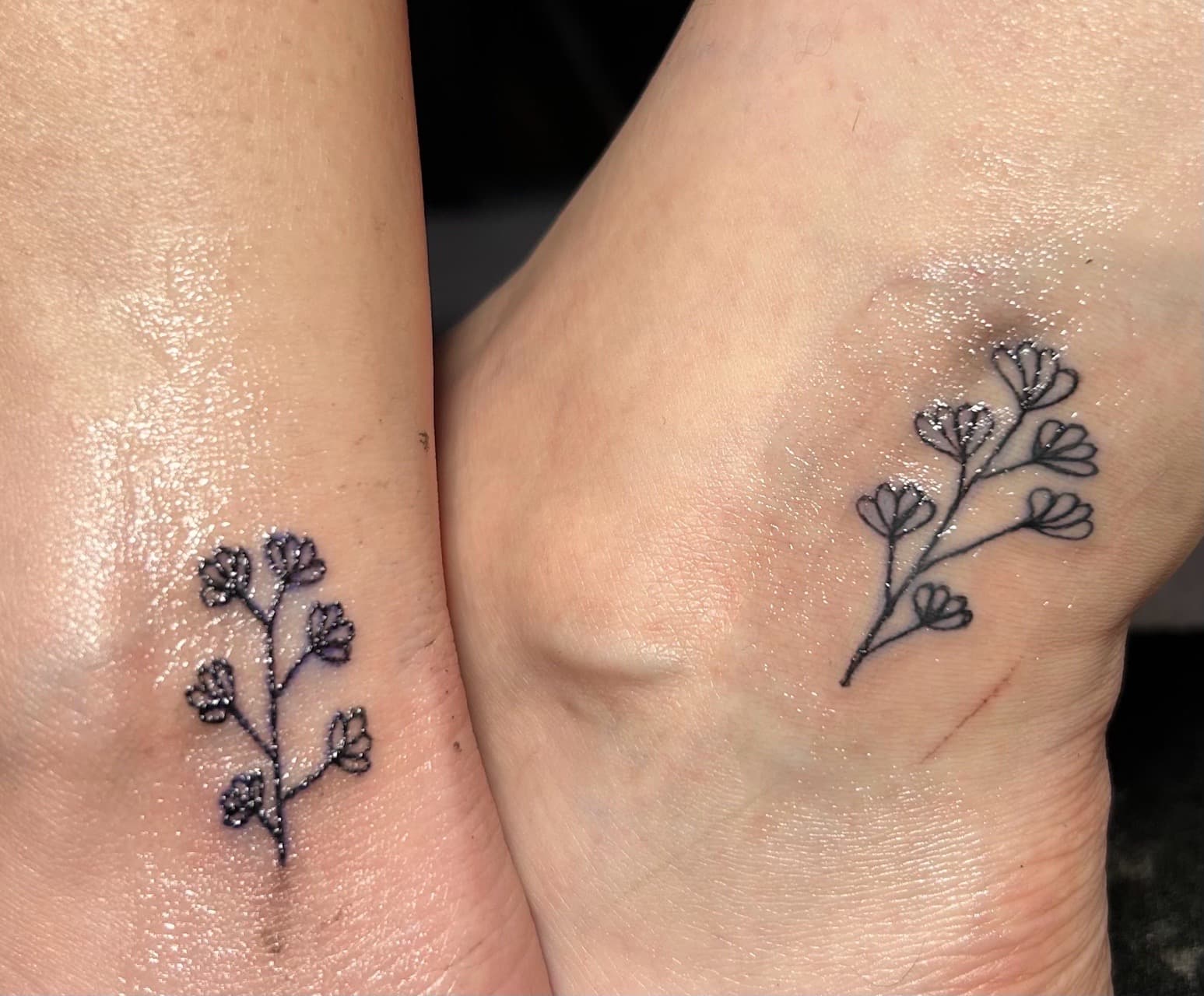 Fine Line + Minimalist flower tattoo on Ankle by b13nk on TattMe