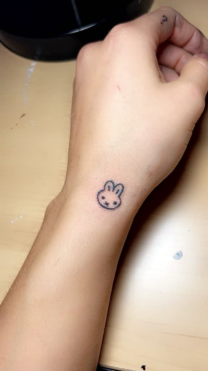 Minimalist + Fine Line rabbit tattoo on Wrist by b13nk on TattMe