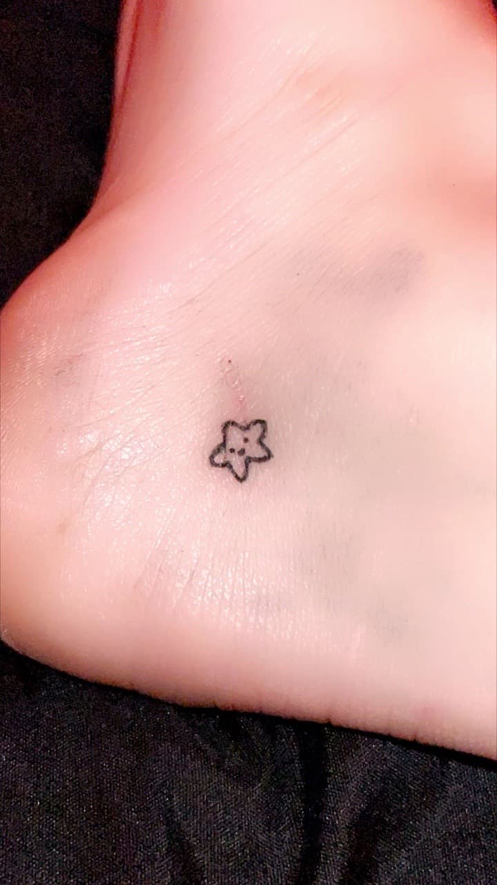 Micro + Minimalist star tattoo on Ankle by b13nk on TattMe
