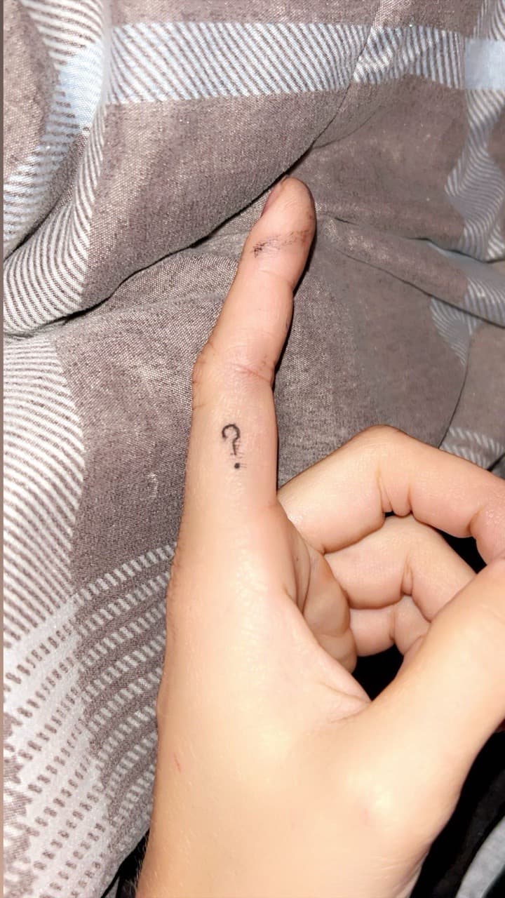 Minimalist + Fine Line question mark tattoo on Fingers by b13nk on TattMe