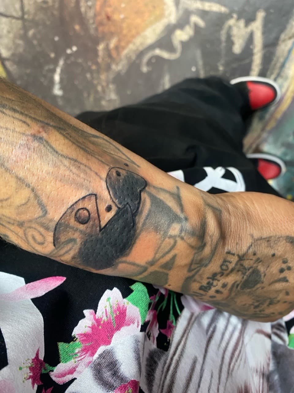 Black-work + Illustrative parrot tattoo on Elbow by The_Supplier_Tattoo on TattMe