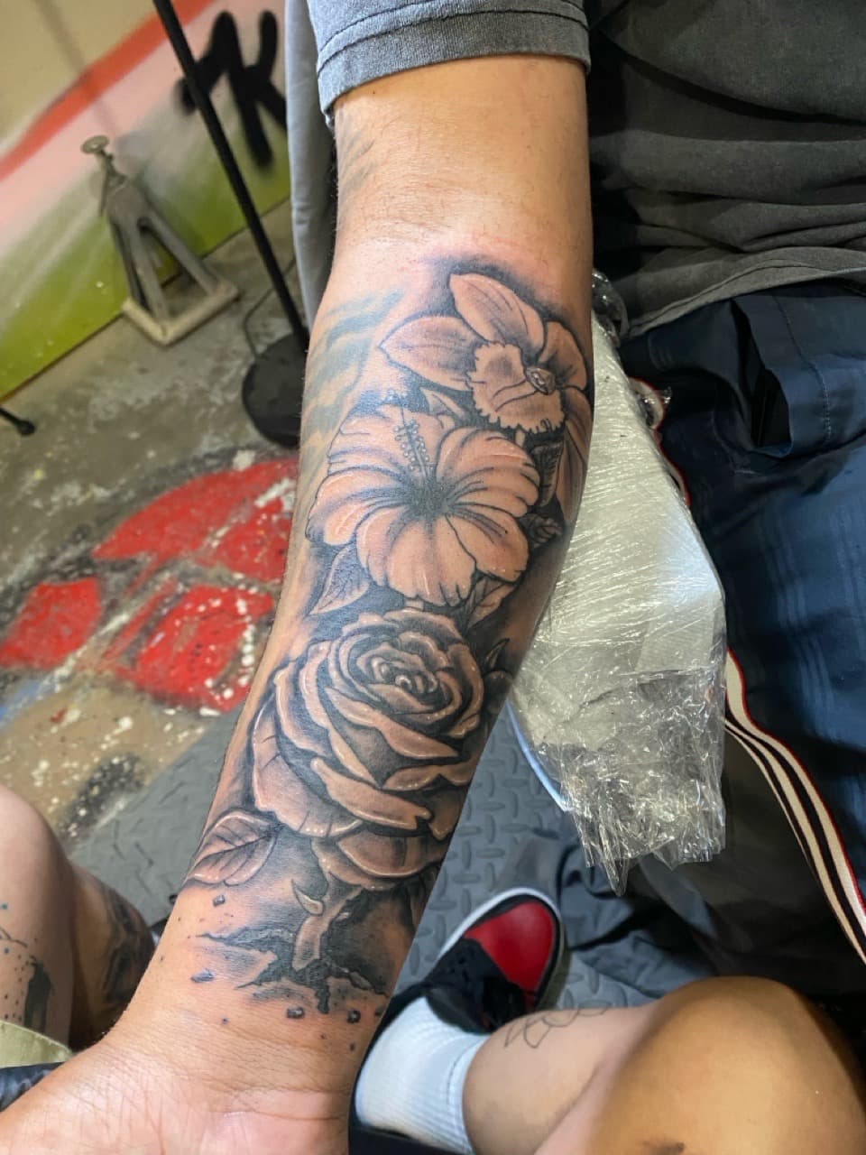 Black & Grey + Floral rose tattoo on Forearm by The_Supplier_Tattoo on TattMe