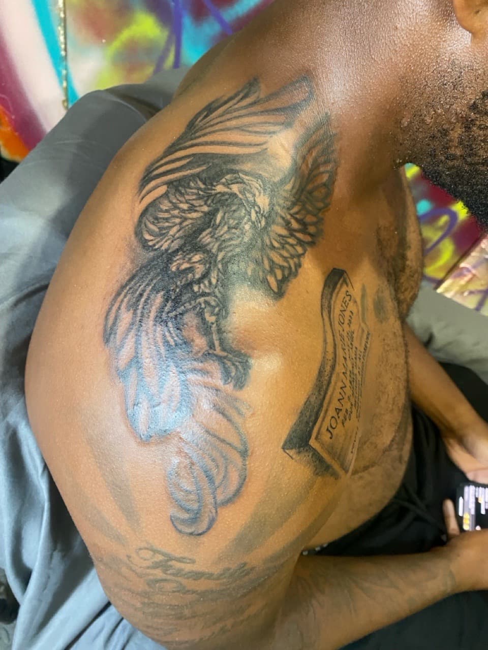 Black & Grey + Illustrative bird tattoo on Shoulder by The_Supplier_Tattoo on TattMe