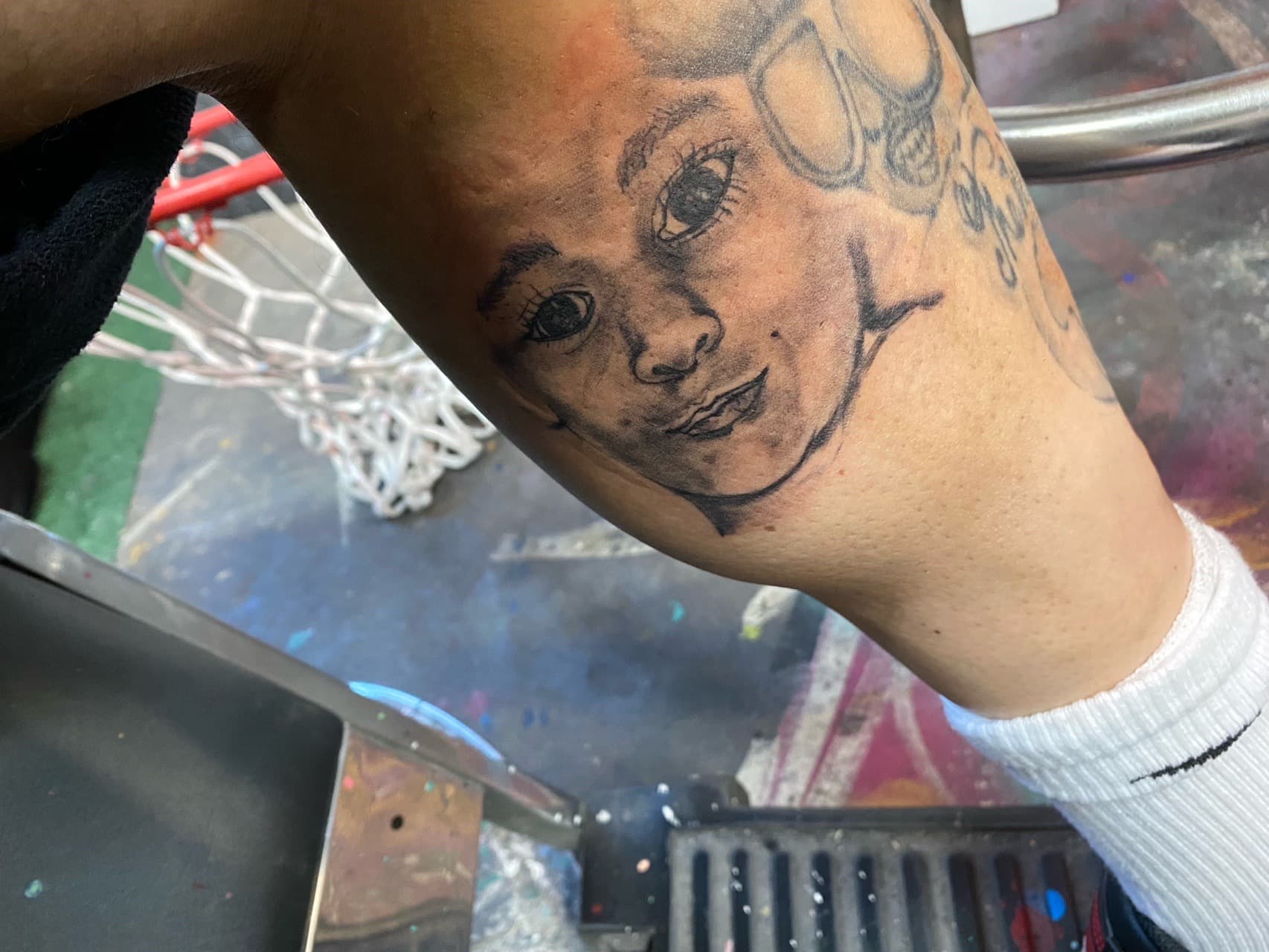 Portrait + Black & Grey child tattoo on Upper Arm by The_Supplier_Tattoo on TattMe