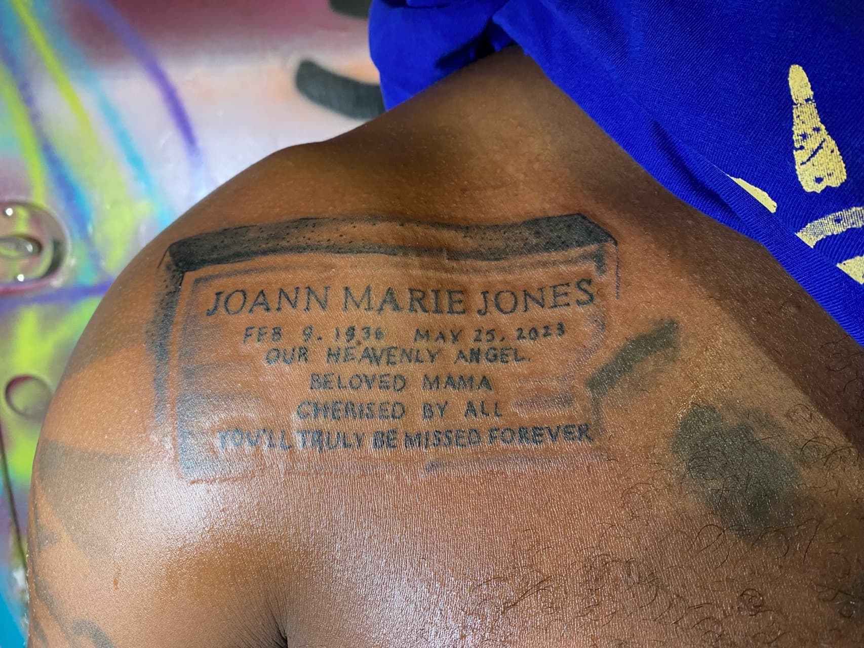 Lettering + Script memorial tattoo on Shoulder Blade by The_Supplier_Tattoo on TattMe