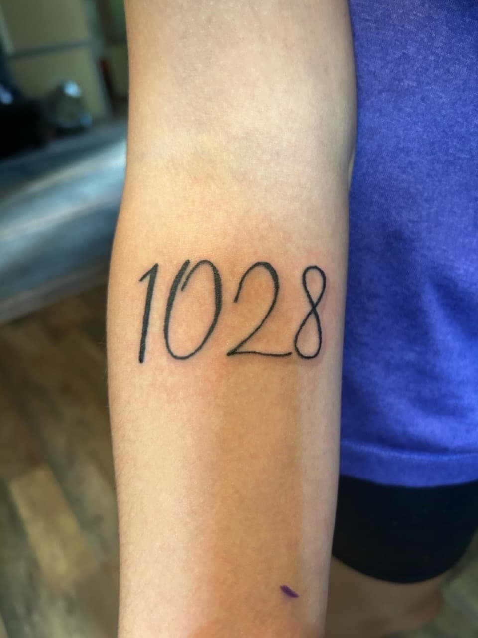 Lettering + Script numbers tattoo on Forearm by ink_queens_VICTORIA on TattMe