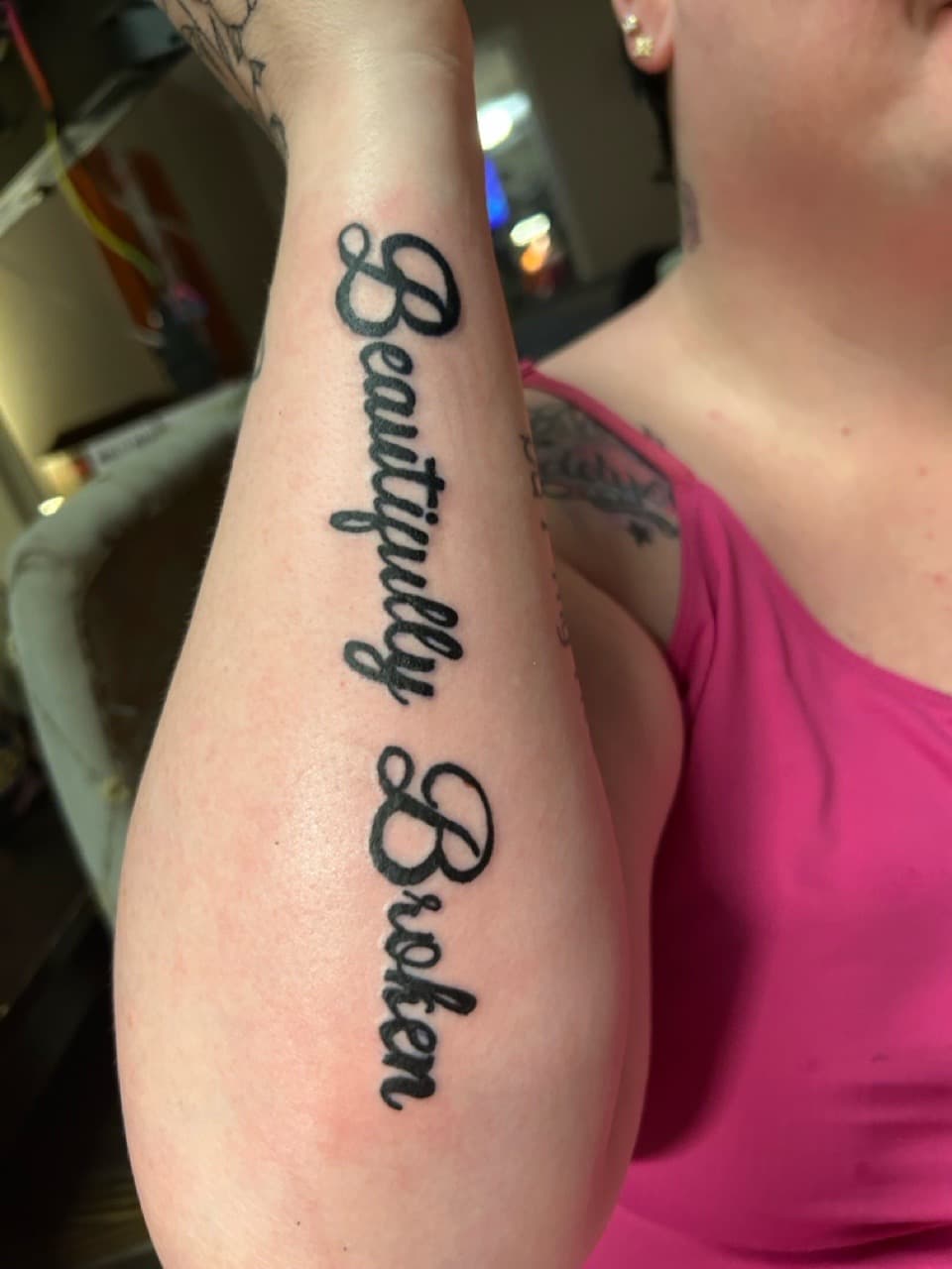 Lettering + Script words tattoo on Forearm by ink_queens_VICTORIA on TattMe
