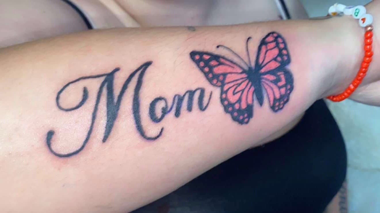 Lettering + Script mom tattoo on Forearm by ink_queens_VICTORIA on TattMe